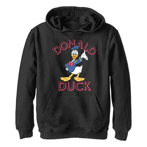 Disney Characters Duck Hello Boy's Hooded Pullover Fleece, Black, Small von Disney