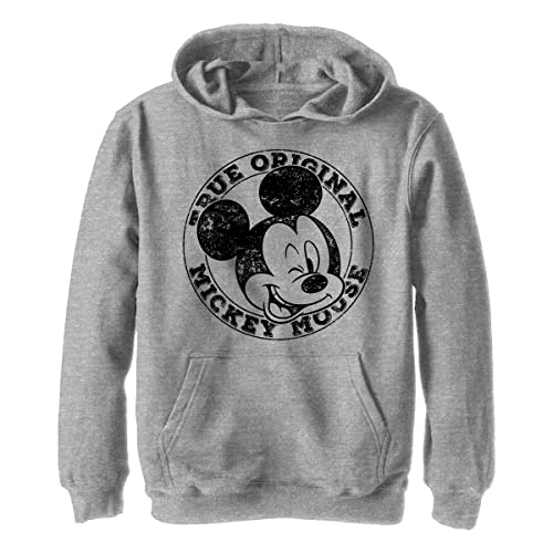 Disney Characters Original Mickey Boy's Hooded Pullover Fleece, Athletic Heather, Small von Disney