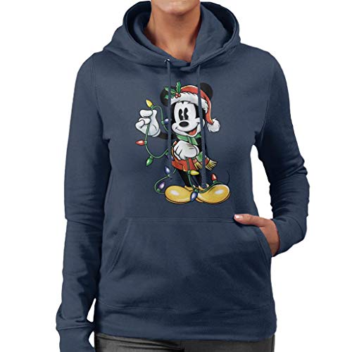 Disney Christmas Mickey Mouse Holding Xmas Lights Women's Hooded Sweatshirt von Disney