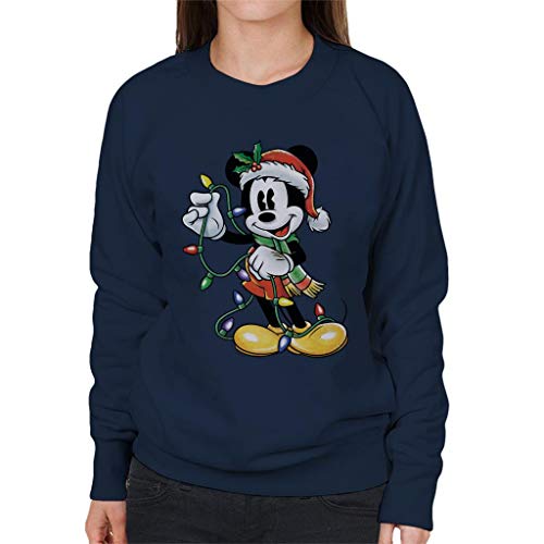 Disney Christmas Mickey Mouse Holding Xmas Lights Women's Sweatshirt von Disney