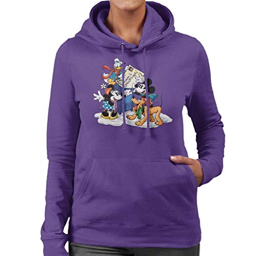 Disney Christmas Mickey Mouse Mailing Seasons Greetings Women's Hooded Sweatshirt von Disney