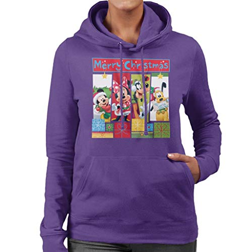 Disney Christmas Mickey Mouse Montage Merry Xmas Women's Hooded Sweatshirt von Disney