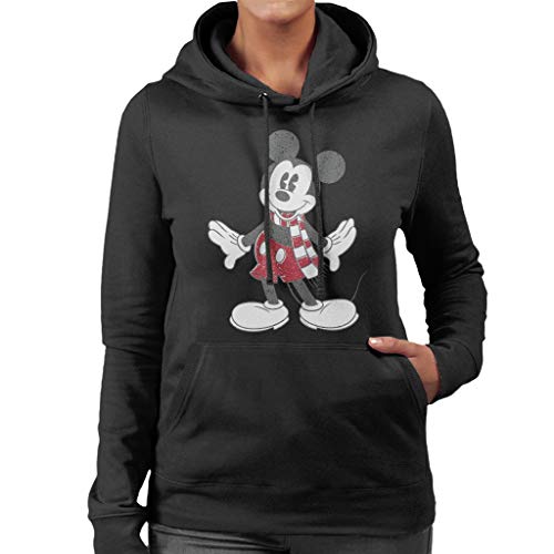 Disney Christmas Mickey Mouse Wearing Festive Scarf Women's Hooded Sweatshirt von Disney