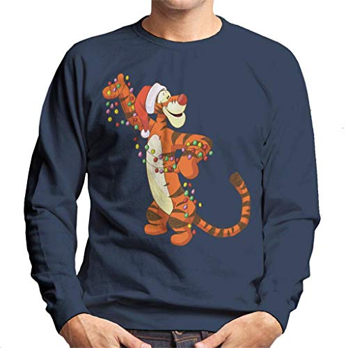 Disney Christmas Tigger Holding Festive Lights Men's Sweatshirt von Disney