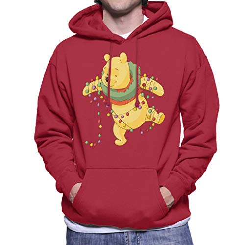 Disney Christmas Winnie The Pooh Tangled In Festive Lights Men's Hooded Sweatshirt von Disney