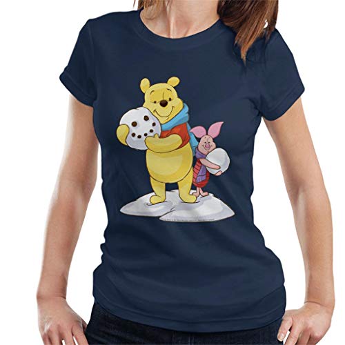 Disney Christmas Winnie The Pooh and Piglet Building Snowman Women's T-Shirt von Disney