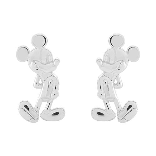 Disney Classic Mickey Mouse Jewelry for Women, Sterling Silver Mickey Mouse Stud Earrings; von Disney