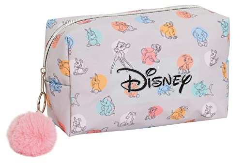 Disney Classics Kosmetiktasche für Damen, Kosmetiktasche, Mädchen, Disney-Federmäppchen, wasserabweisend, Reisetasche, grau, Einheitsgröße, Kosmetiktasche von Disney