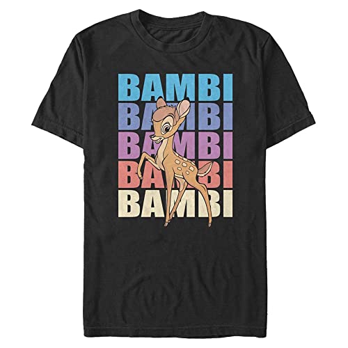 Disney Classics Unisex Bambi Name Stacked Organic Short Sleeve T-Shirt, Black, M von Disney Classics