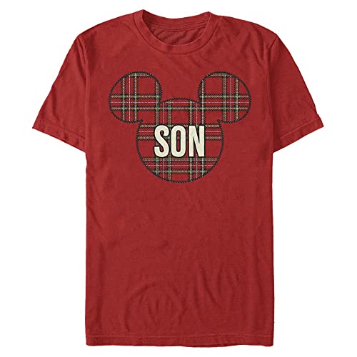 Disney Classics Unisex Mickey Classic-Son Holiday Patch Organic Short Sleeve T-Shirt, Red, S von Disney Classics