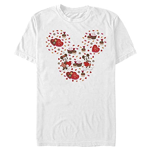 Disney Classics Unisex Mickey & Friends-Mickey Candy Organic Short Sleeve T-Shirt, White, XXL von Disney Classics