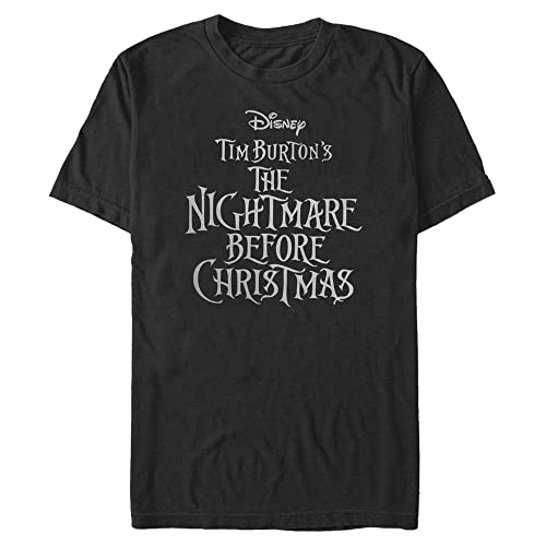 Disney Classics Unisex Nightmare Before Christmas-Logo Organic Short Sleeve T-Shirt, Black, XL von Disney Classics