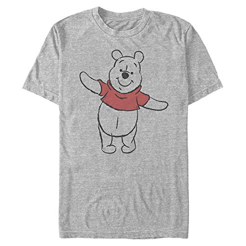 Disney Classics Unisex Winnie The Basic Sketch Pooh Organic Short Sleeve T-Shirt, Melange Grey, M von Disney Classics