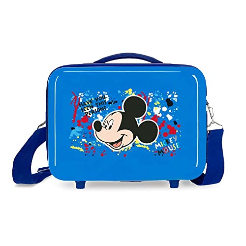 Disney Colour Mayhem Kulturbeutel mit Schultertasche, anpassbar, Einheitsgröße, blau, Einheitsgröße, Anpassbare Kulturtasche mit Umhängetasche von Disney