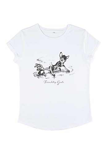 Disney Classics Bambi - Bambi Friendship Women's Rolled-sleeve White S von Disney