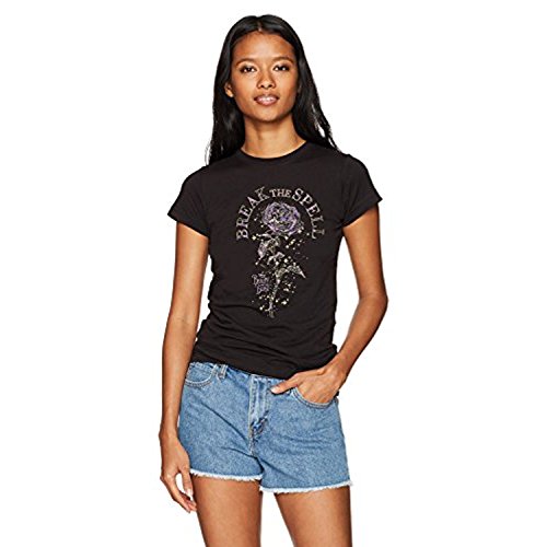 Disney Damen Die Schöne und das Biest Rose Spells Crew Neck Graphic T-Shirt, schwarz, X-Groß von Disney