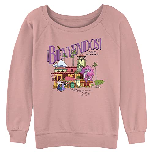 Disney Damen Encanto Destination Casa Junior Raglan Pullover mit Überstich, Desert Pink, M von Disney