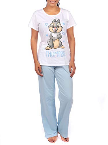 Disney Damen Klopfer Schlafanzug Bambi Pyjama für Frauen Blau Small von Disney