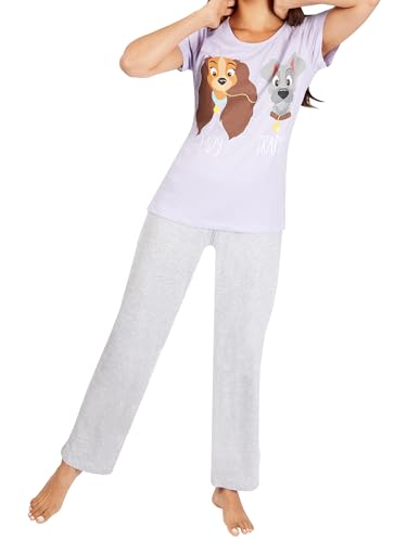 Disney Schlafanzug Damen | Susi Und Strolch Damen Pyjama | Schlafanzüge Für Frauen Violett Large von Disney