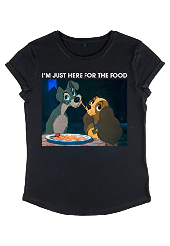 Disney Damen Lady & The Tramp Lady Tramp Meme Women's Organic Rolled Sleeve T-shirt T-Shirt, Schwarz, S Disney Damen Lady & The Tramp Lady Tramp Meme Women's Organic Rolled Sleeve T-shirt T-Shirt, Schwarz, S von Disney