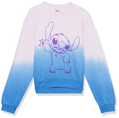 Disney Damen Lilo & Stitch Disney's Tie Dye Skimmer Sweatshirt, Pink/Blau, L von Disney