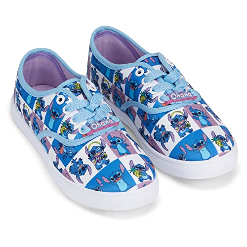 Disney Damen Lilo und Stitch Schuhe – Damen Klassische Lilo und Stitch Schnürschuhe aus Segeltuch Lilo und Stitch Segeltuch Schnürschuhe, blau, 39 EU von Disney