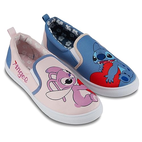 Disney Damen Lilo und Stitch Schuhe – Damen Klassische Lilo und Stitch Slip On Sneakers Lilo and Stitch Canvas Slip On Sneakers, Hell, blau, 43 EU von Disney