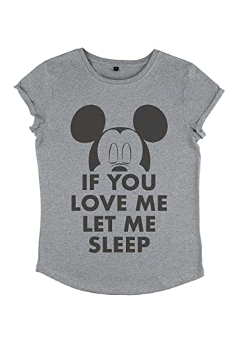 Disney Mickey Classic - LET ME SLEEP Women's Rolled-sleeve Melange grey XL von Disney