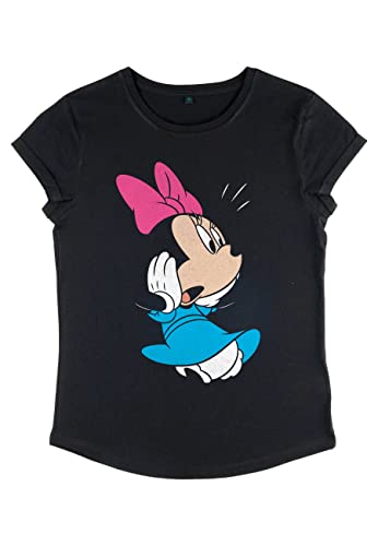 Disney Damen Mickey Classic Minnie Women's Organic Rolled Sleeve T-shirt T-Shirt, Schwarz, L Disney Damen Mickey Classic Minnie Women's Organic Rolled Sleeve T-shirt T-Shirt, Schwarz, L von Disney