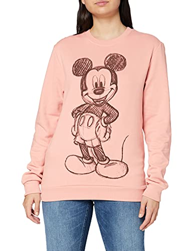 Disney Damen Mickey Forward Sketch Sweatshirt, Pink (Dusty Pink Ltpk), S EU von Disney