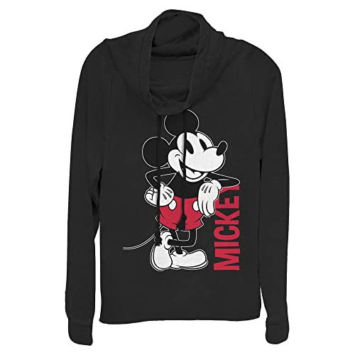 Disney Damen Mickey Leaning Hemd, schwarz, Groß von Disney