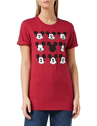 Disney Damen Mickey Mouse Face T Shirt, Rot (Cardinal Red Car), M EU von Disney