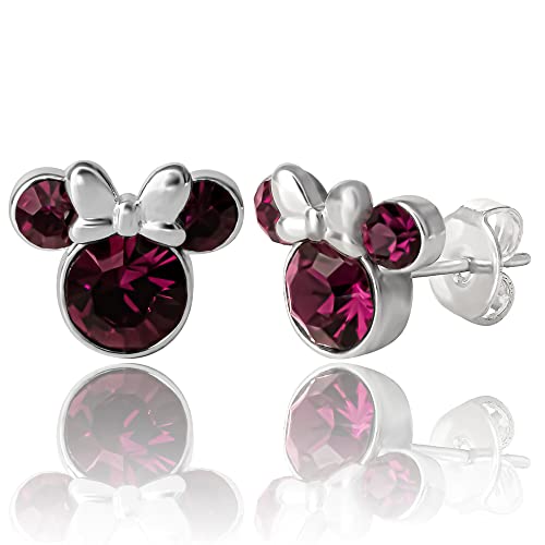 Disney Damen Minnie Mouse Geburtsstein-Ohrstecker - Minnie Mouse Ohrringe - Geburtsstein-Schmuck - Disney Schmuck von Disney