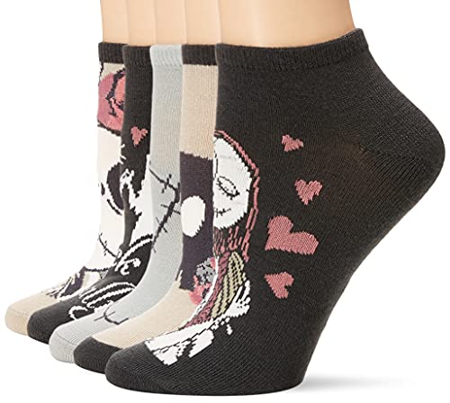 Disney Damen Nightmare Before Christmas No Show, 5er-Pack Lässige Socke, Pink Multi, 42-44.5 EU von Disney