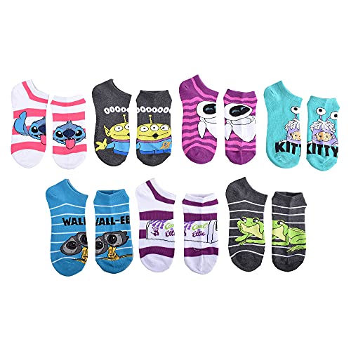 Disney Damen No Show Socken, Weiß, 7 Stück, Einheitsgröße von Disney