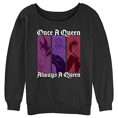 Disney Damen Villains Queen Color Junior Raglan-Pullover mit Coverstitch Fleece, Schwarz, XX-Large von Disney