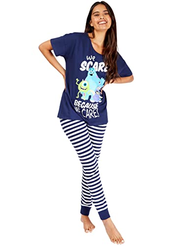 Disney Damen Schlafanzug Monsters Inc Blau Large von Disney