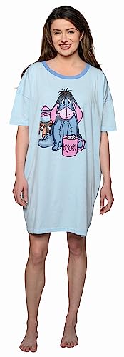 Disney Damen Schlafshirt Mickey Minnie Maus Print Einheitsgröße und Plus, Heather, Blau, Einheitsgröße von Disney