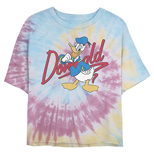 Disney Damen Signature Donald T-Shirt, Blu/Pnk/Ly, X-Groß von Disney