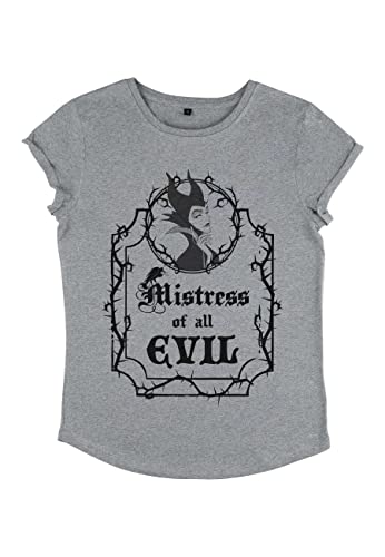 Disney Sleeping Beauty - Mistress Of All Evil Women's Rolled-sleeve Melange grey S von Disney