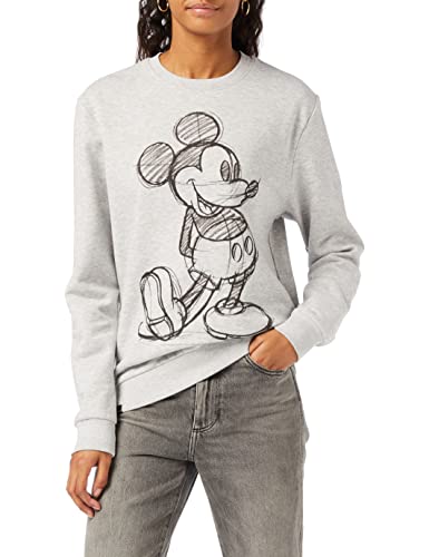 Disney Damen Mickey Mouse Sketch Sweatshirt, Grau, M von Disney