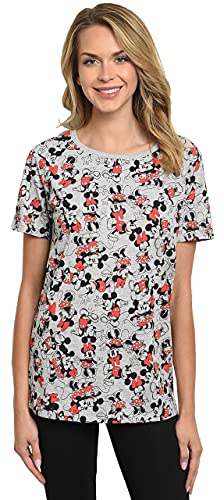 Disney Damen T-Shirt Mickey und Minnie Maus All Over Print. - Grau - X-Groß von Disney