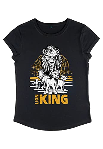 Disney Damen The Lion King: Live Action Lion King Group Women's Organic Rolled Sleeve T-shirt, Schwarz, M Disney Damen The Lion King: Live Action Lion King Group Women's Organic Rolled Sleeve T-shirt, Schwarz, M von Disney