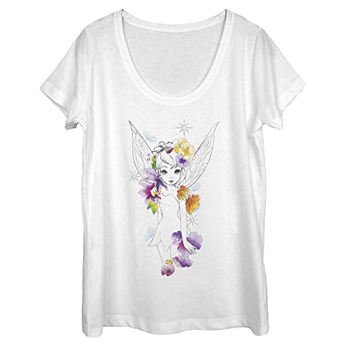 Disney Damen Tink Time T-Shirt, Weiß, X-Groß von Disney