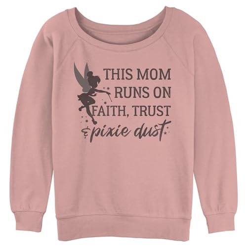 Disney Damen Tinkerbell Runs on Ftpd Junior Raglan-Pullover mit Coverstitch, Desert Pink, L von Disney