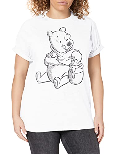 Disney Damen Winnie the Pooh - Sketch T Shirt, Weiß (White White), 42/XL EU von Disney