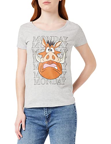 Disney Damen Wodlionts039 T-Shirt, Grau meliert, M von Disney