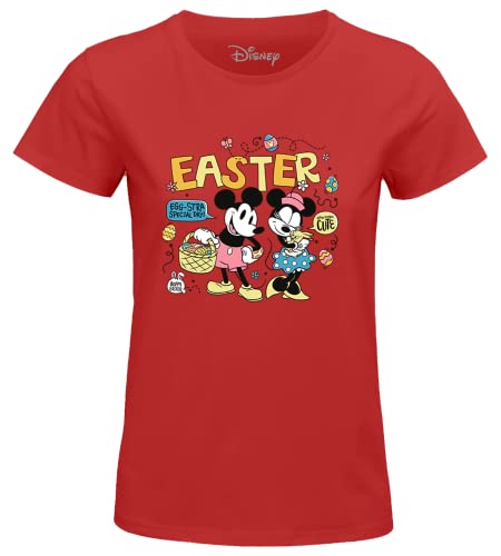 Disney Damen Wodmickts256 T-Shirt, rot, Small von Disney