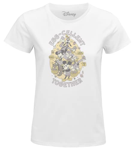 Disney Damen Wodmickts257 T-Shirt, weiß, Large von Disney