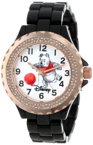 Disney Damen w000996 Winnie schwarz und Rose Gold Emaille Armbanduhr von Disney